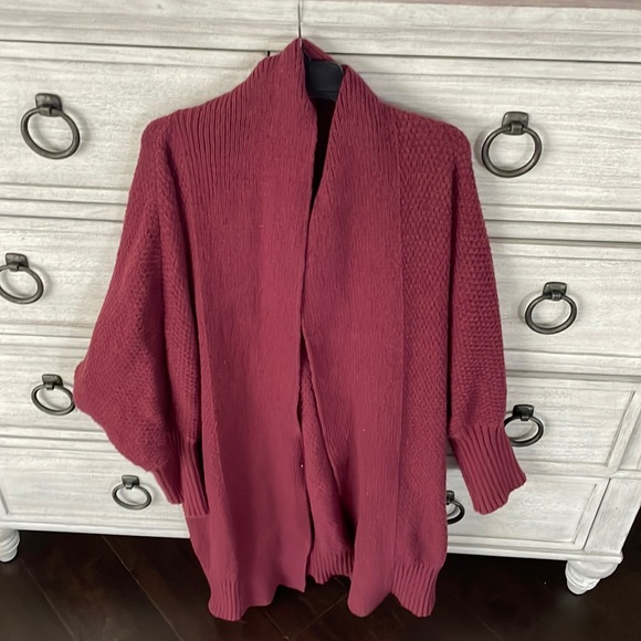 Long Burgundy Wrap Sweater - Picture 1 of 1